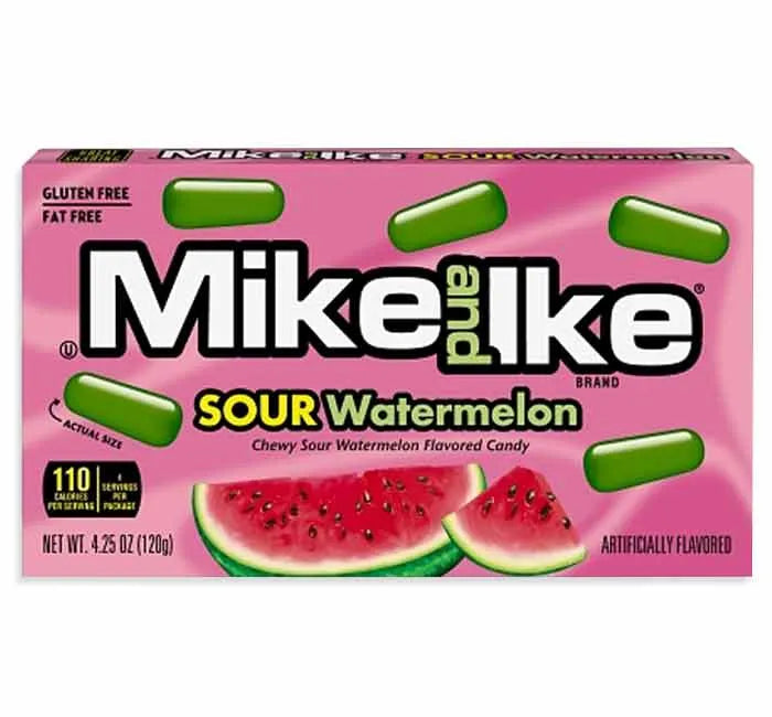 Mike and Ike Sour Watermelon Candy Theater Packs: 12-Piece Box