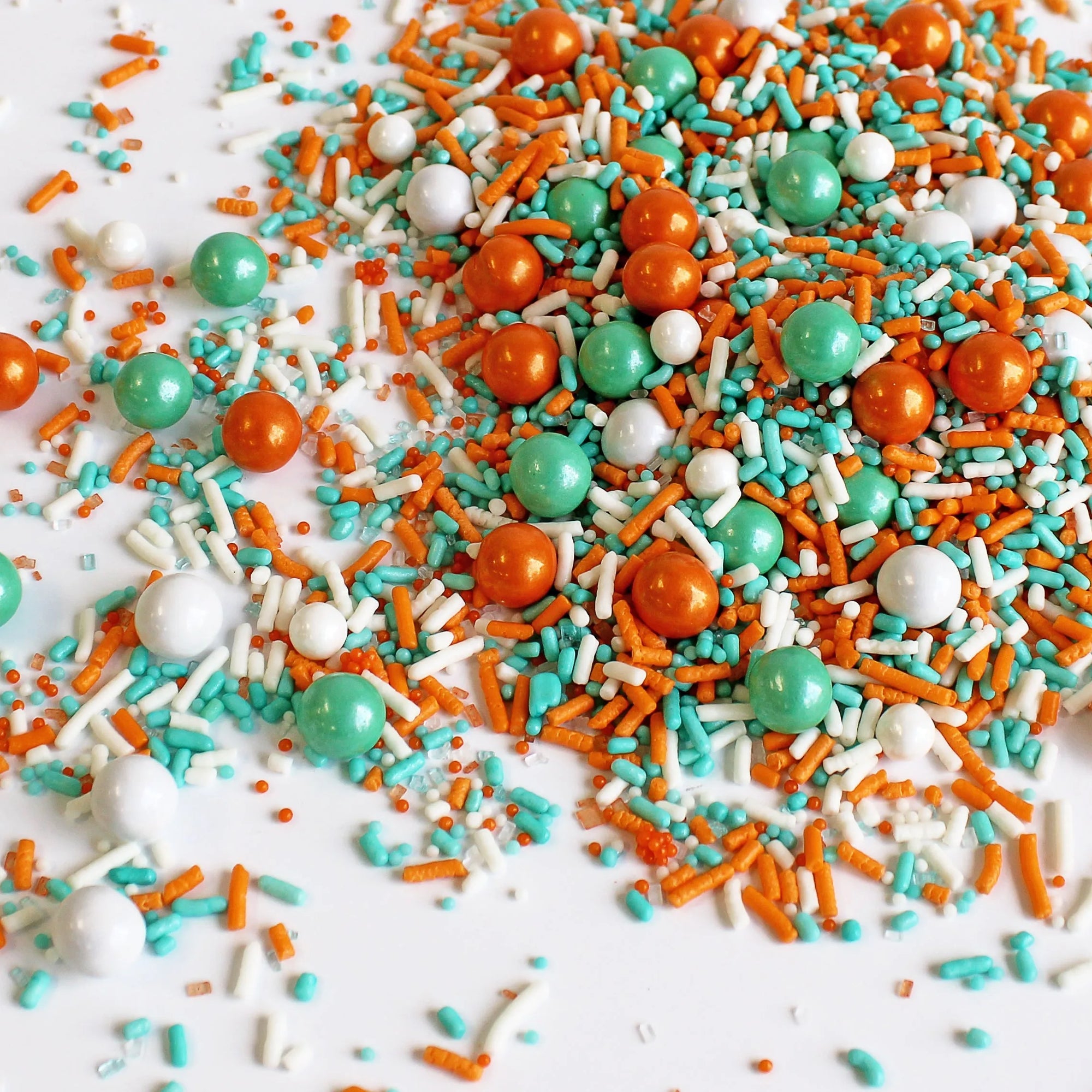 Sprinkle Pop Aqua, Orange &amp; White Sporty Sprinkles