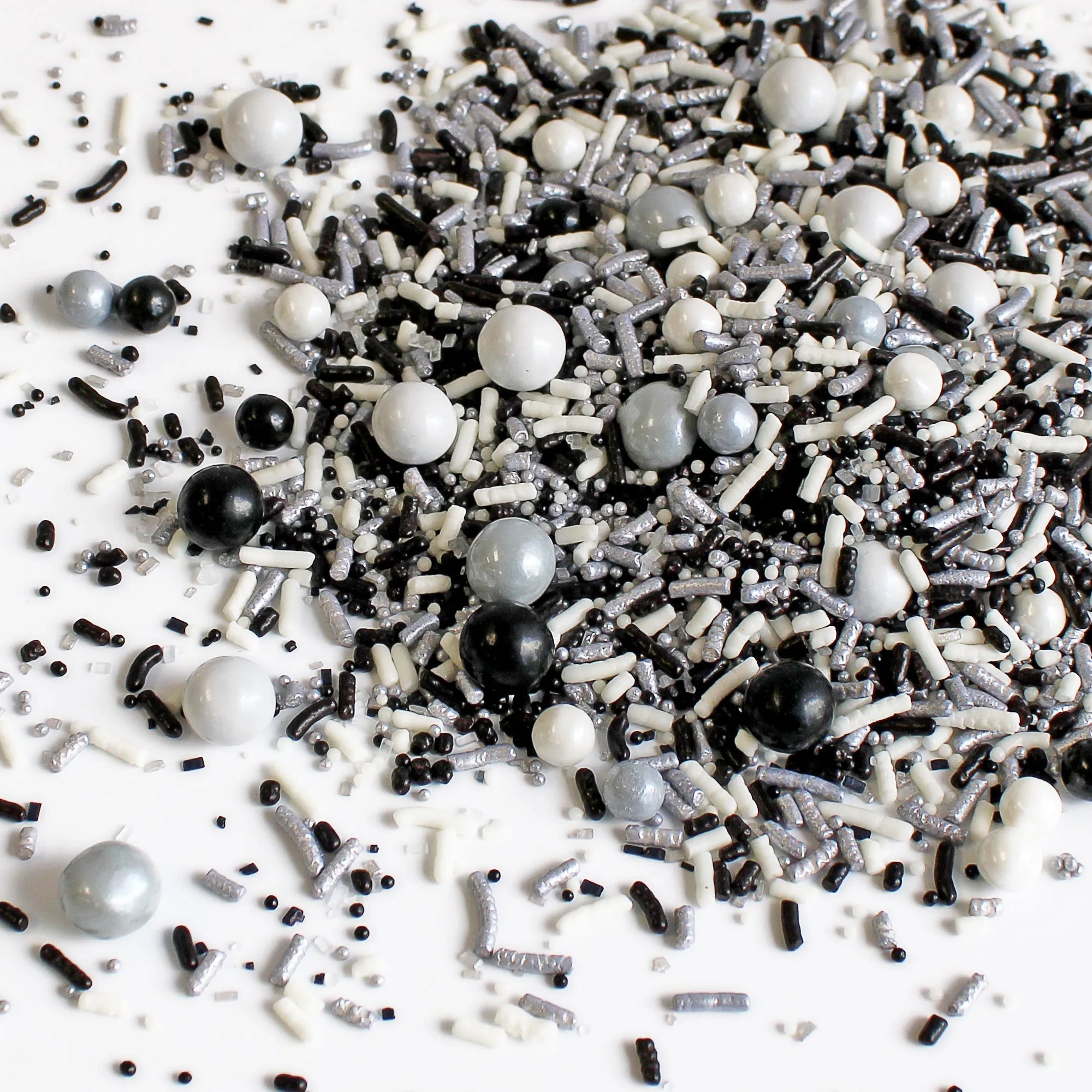 Sprinkle Pop Black, Silver &amp; White Sporty Sprinkles