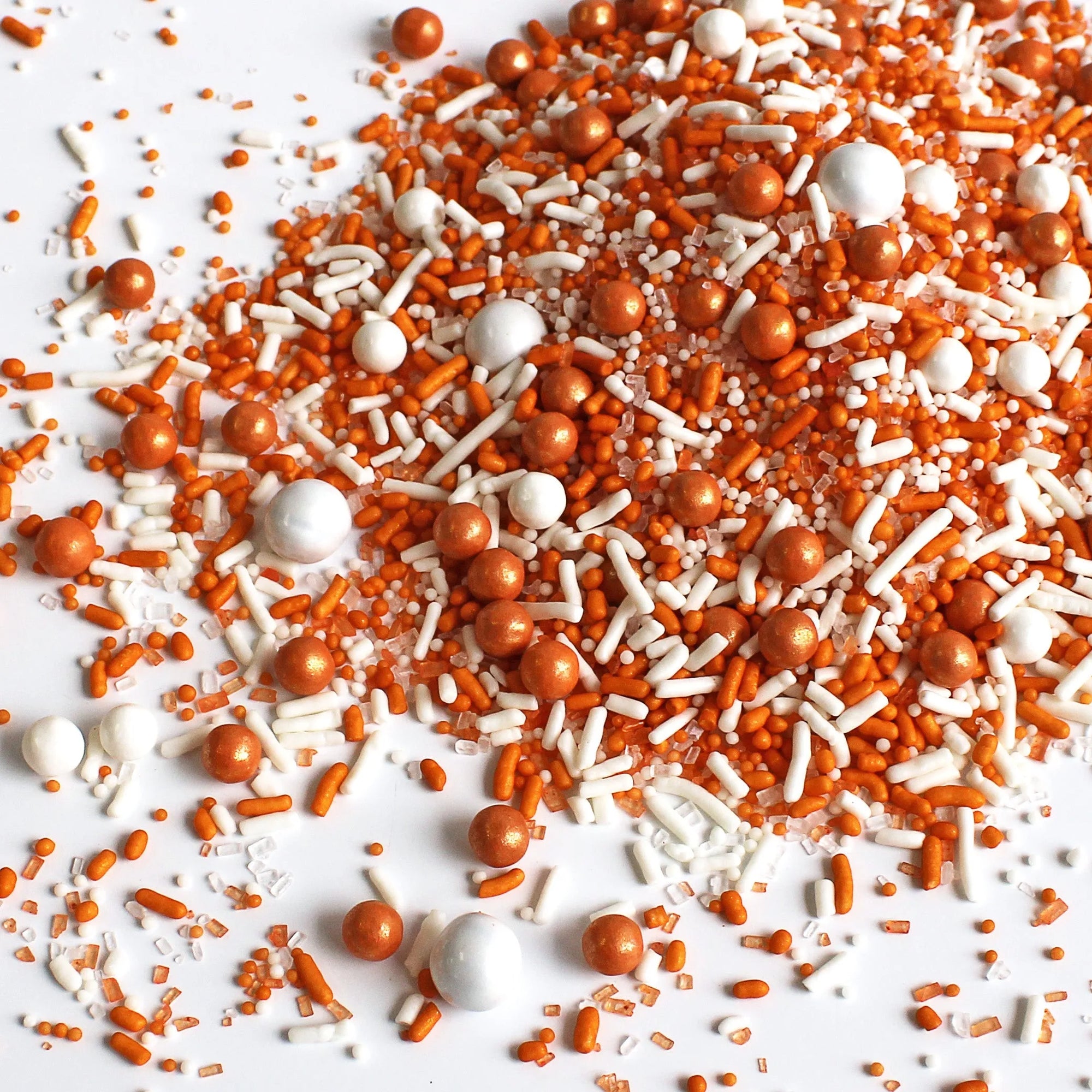 Sprinkle Pop Burnt Orange &amp; White Sporty Sprinkles