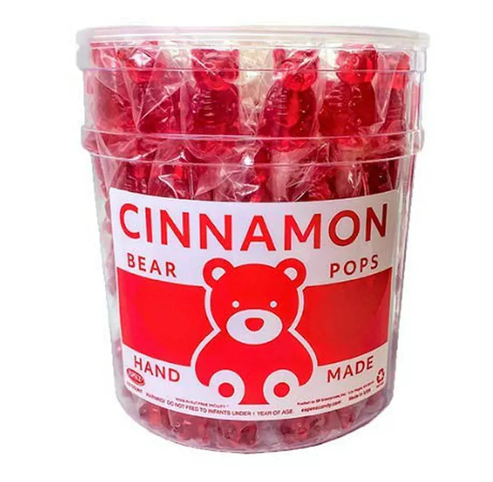 Cinnamon Bear Lollipops: 115-Piece Tub