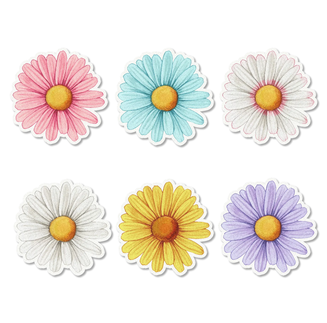 Sprinkle Pop Colorful Daisies Edible Cupcake Toppers | Candy Warehouse