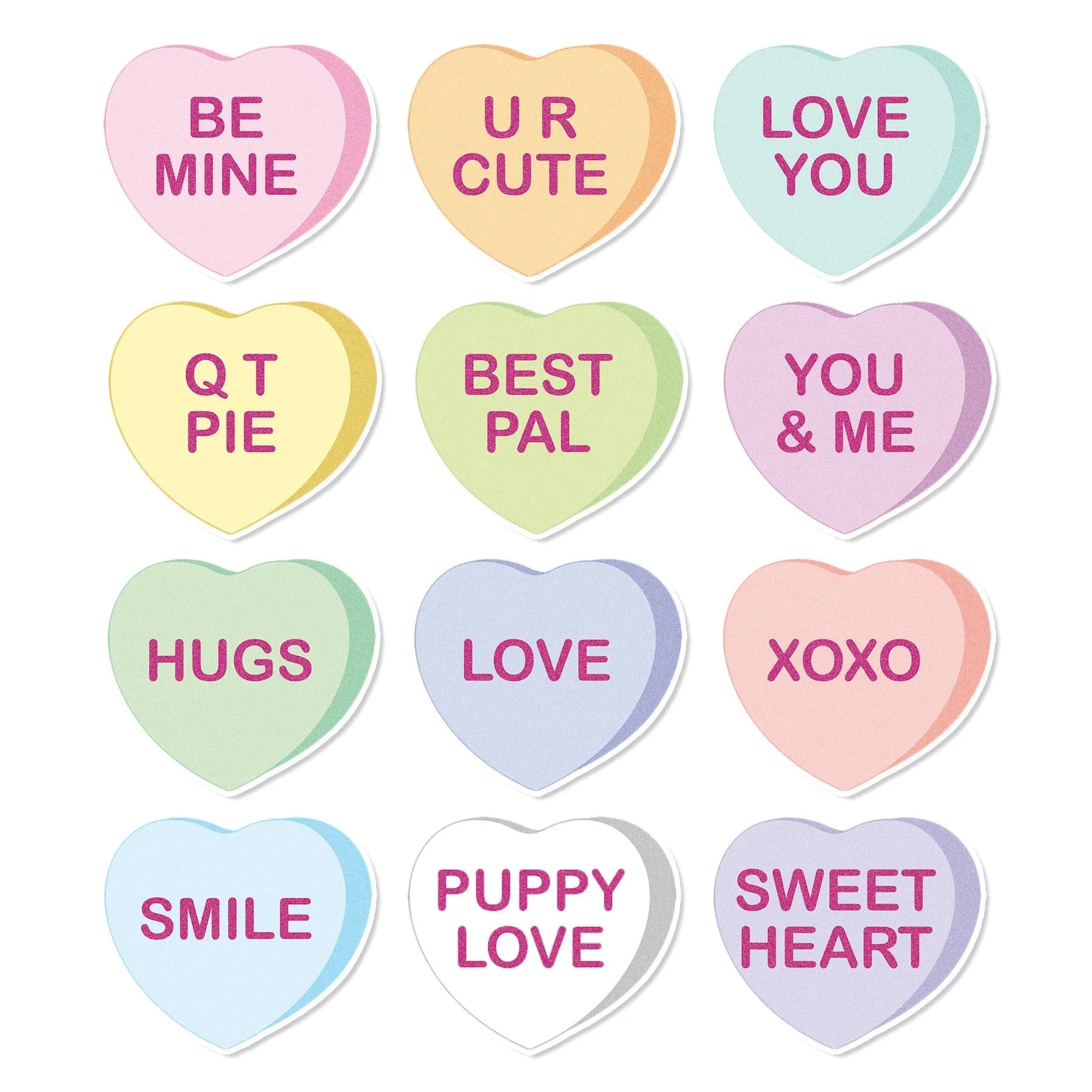 Sprinkle Pop Conversation Hearts Edible Cupcake Toppers | Candy Warehouse