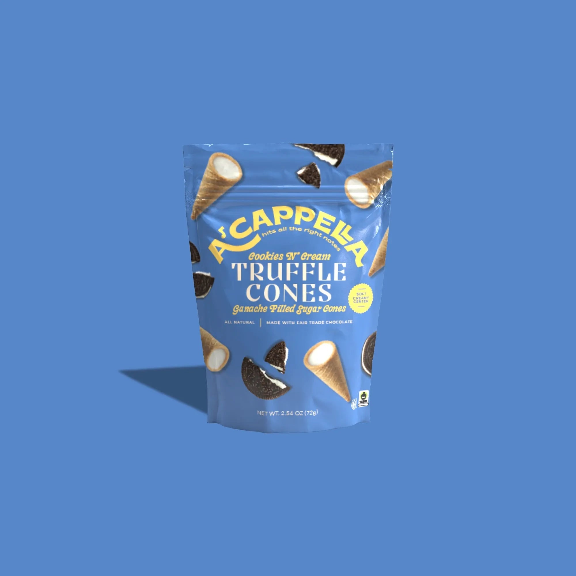 A'cappella Cookies & Cream Truffle Cones: 6-Pack