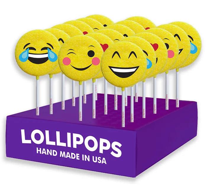 Melville Emoji Gourmet Lollipops: 24-Piece Display