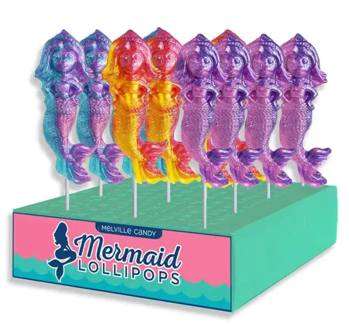 Glittery Mermaid Twirl Lollipops: 24-Pack-Candy Warehouse