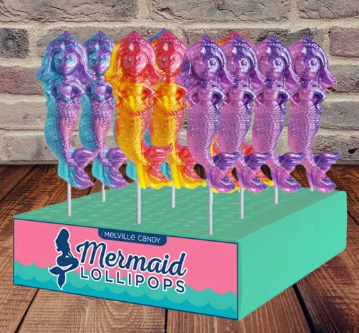 Glittery Mermaid Twirl Lollipops: 24-Pack-Candy Warehouse