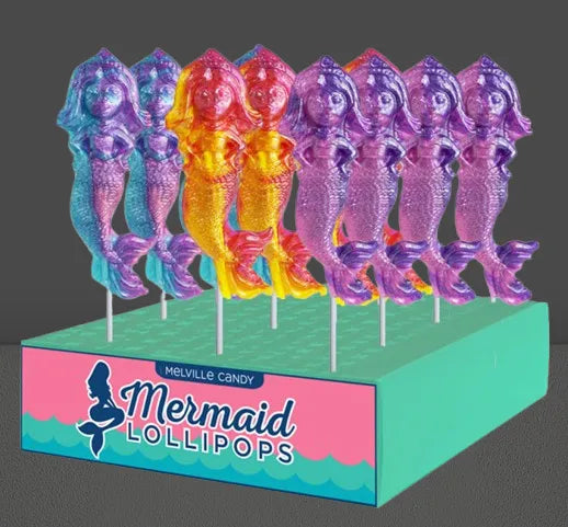 Glittery Mermaid Twirl Lollipops: 24-Pack-Candy Warehouse