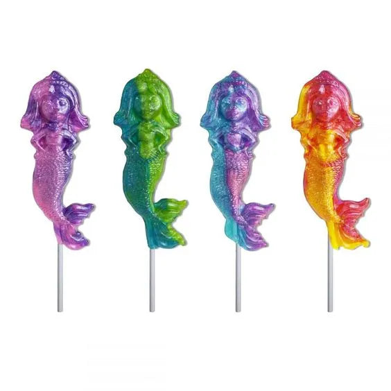 Glittery Mermaid Twirl Lollipops: 24-Pack-Candy Warehouse