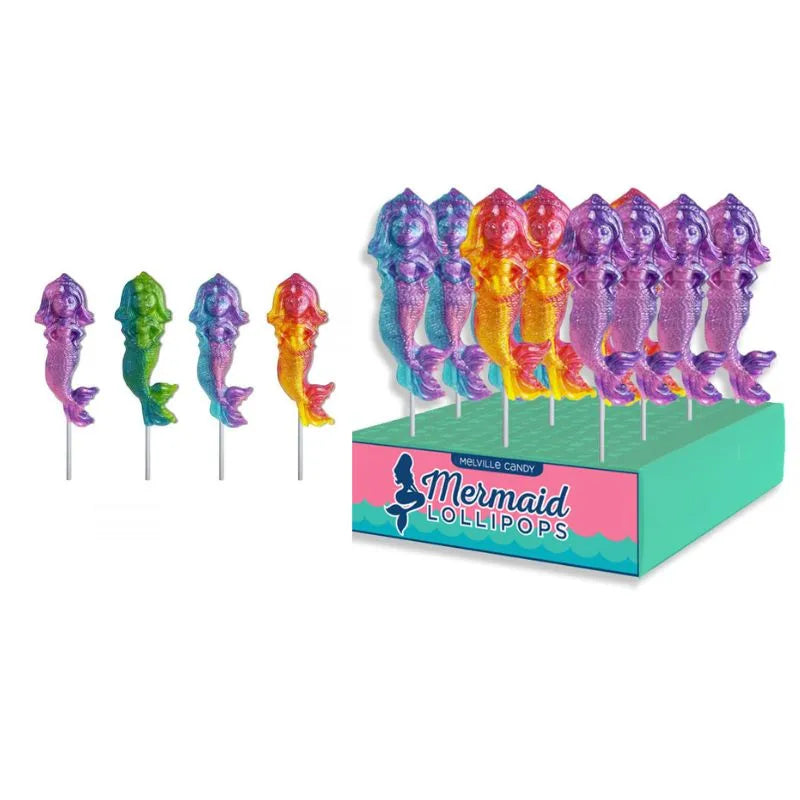 Glittery Mermaid Twirl Lollipops: 24-Pack-Candy Warehouse