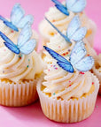 Sprinkle Pop Blue Butterfly Edible Cupcake Toppers