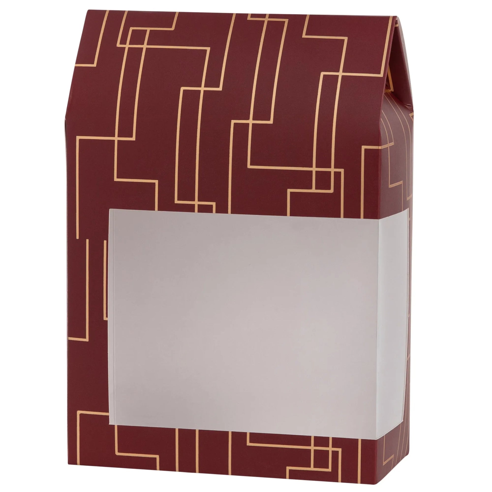 Tall Paper Boxes With Window Red 8X5.5X2.5 Gift Boxes 16 Pack