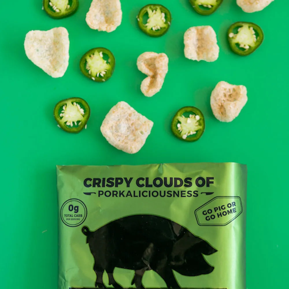 Benestar Jalapeno Cheddar Pork Rinds: 12-Piece Box