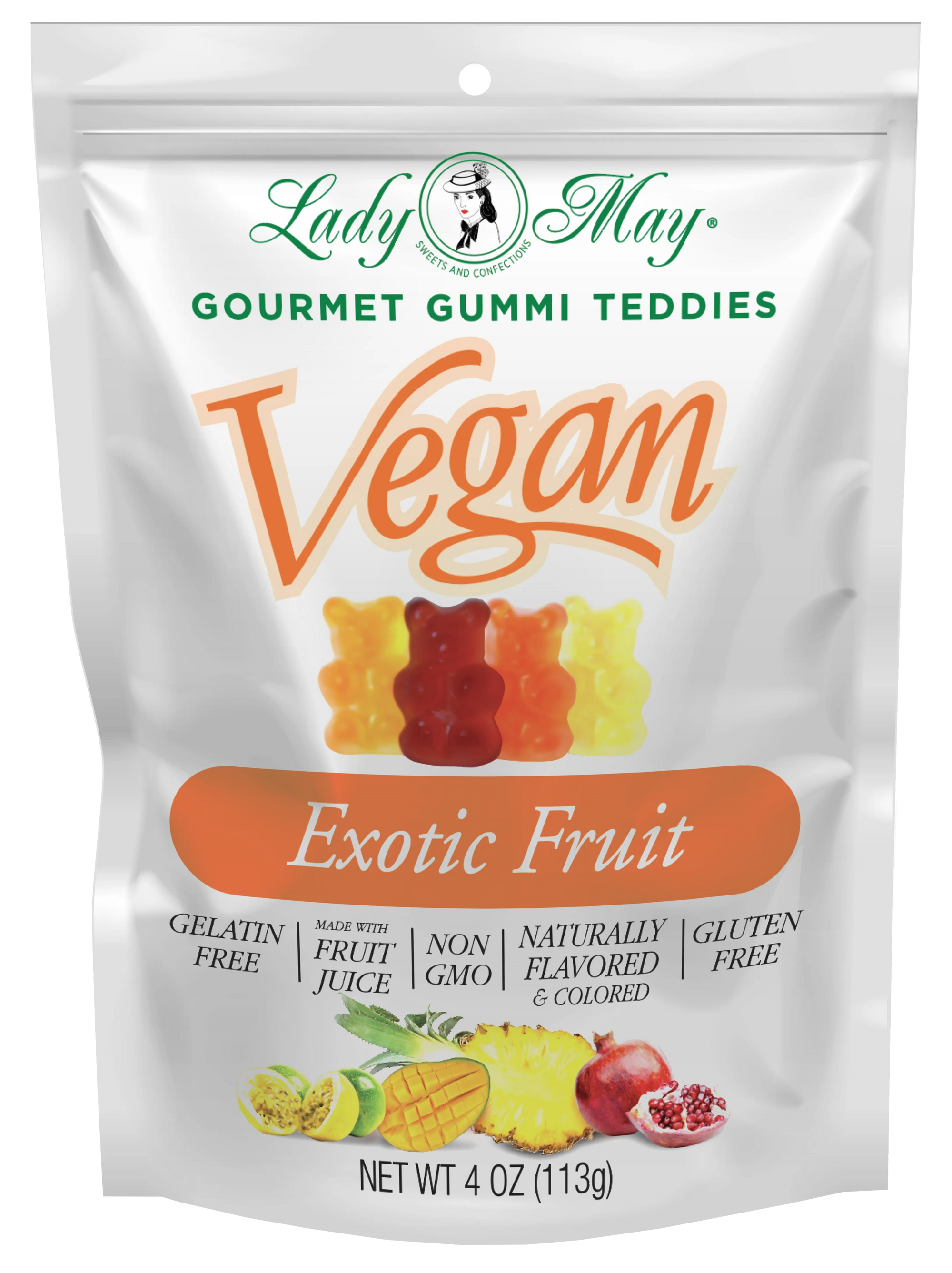 Lady May Sweets Vegan Gourmet Exotic Fruit Gummi Teddies