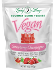 Lady May Sweets Vegan Gourmet Strawberry Champagne Gummi Teddies