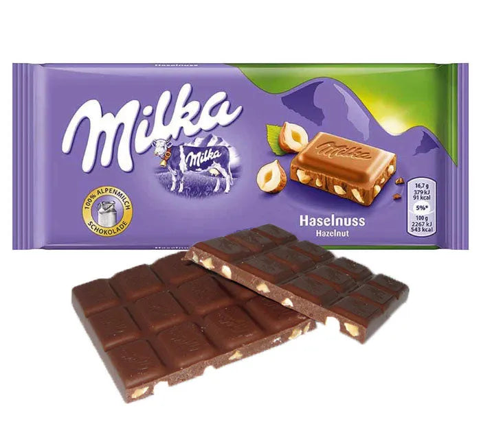 Milka Hazelnut Milk Chocolate Bars: 22-Piece Box