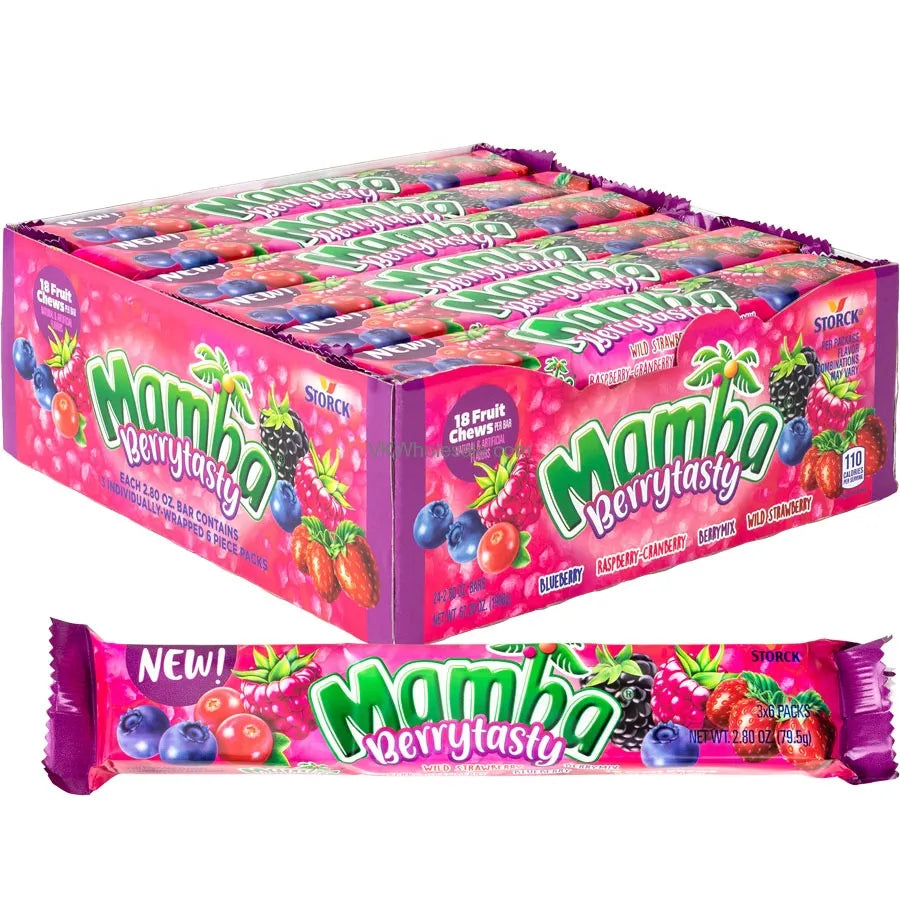 Mamba Berrytasty Fruit Chews Candy: 24-Pack-Candy Warehouse