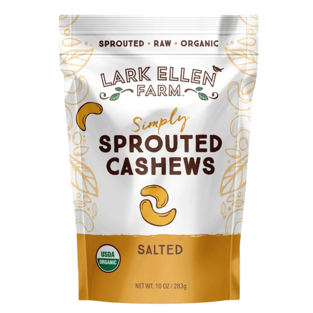 Lark Ellen Farm Sprouted Cashews. Salted, Organic