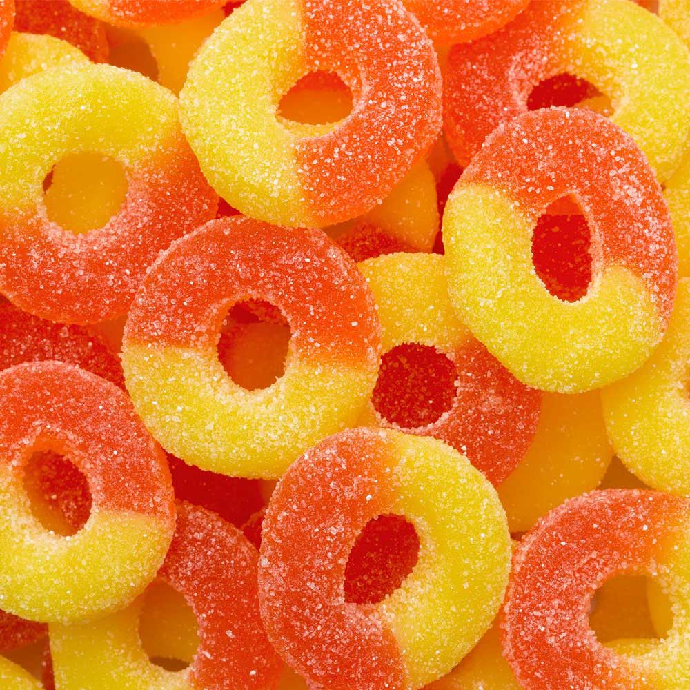 Peach Gummi Rings: 4.50-Pack-Candy Warehouse