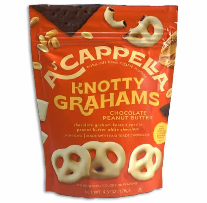 A’cappella Knotty Grahams Chocolate Peanut Butter Knots: 6-Pack