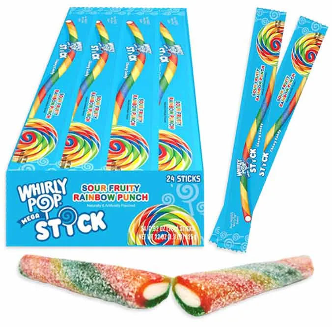 Rainbow Punch Mega Pop Stick:24-Pack-Candy Warehouse