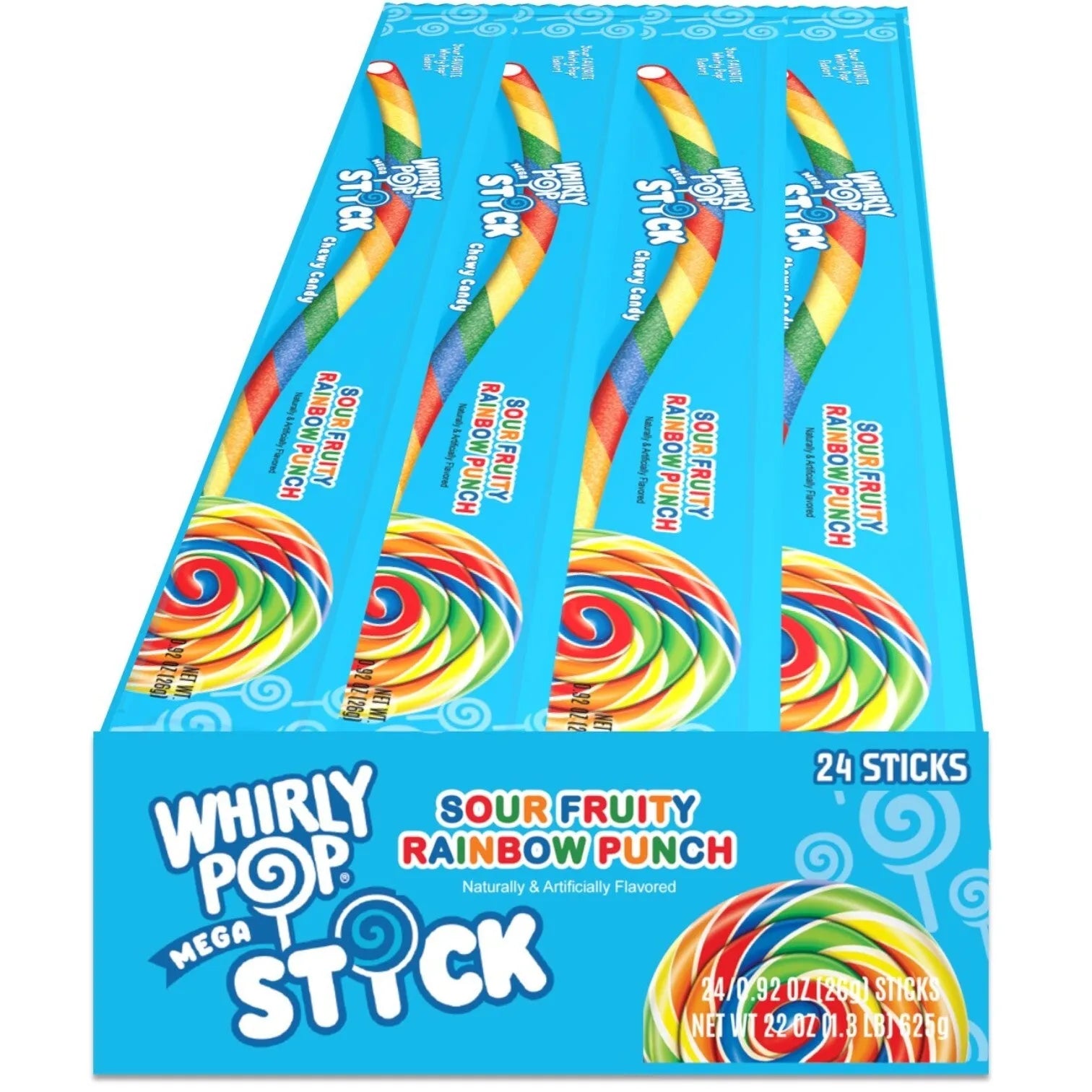 Rainbow Punch Mega Pop Stick:24-Pack-Candy Warehouse