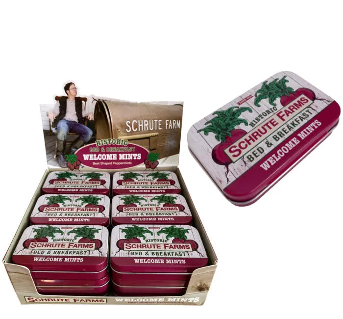 Schrute Farms Beet-Shaped Mint Tin: 18-Pack-Candy Warehouse-