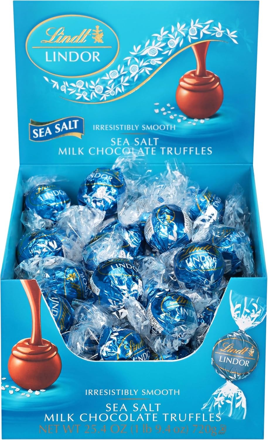 Lindt Sea Salt Milk Chocolate Lindor Truffles: 60-Piece Box