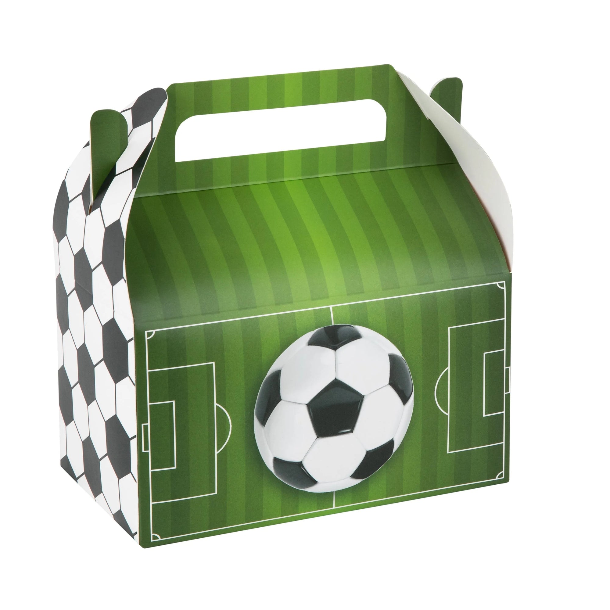 Soccer Paper Treat Box Birthday, Game Day and Holiday Party Decor 6.25x3.75x3.5 Inches 20 Pack