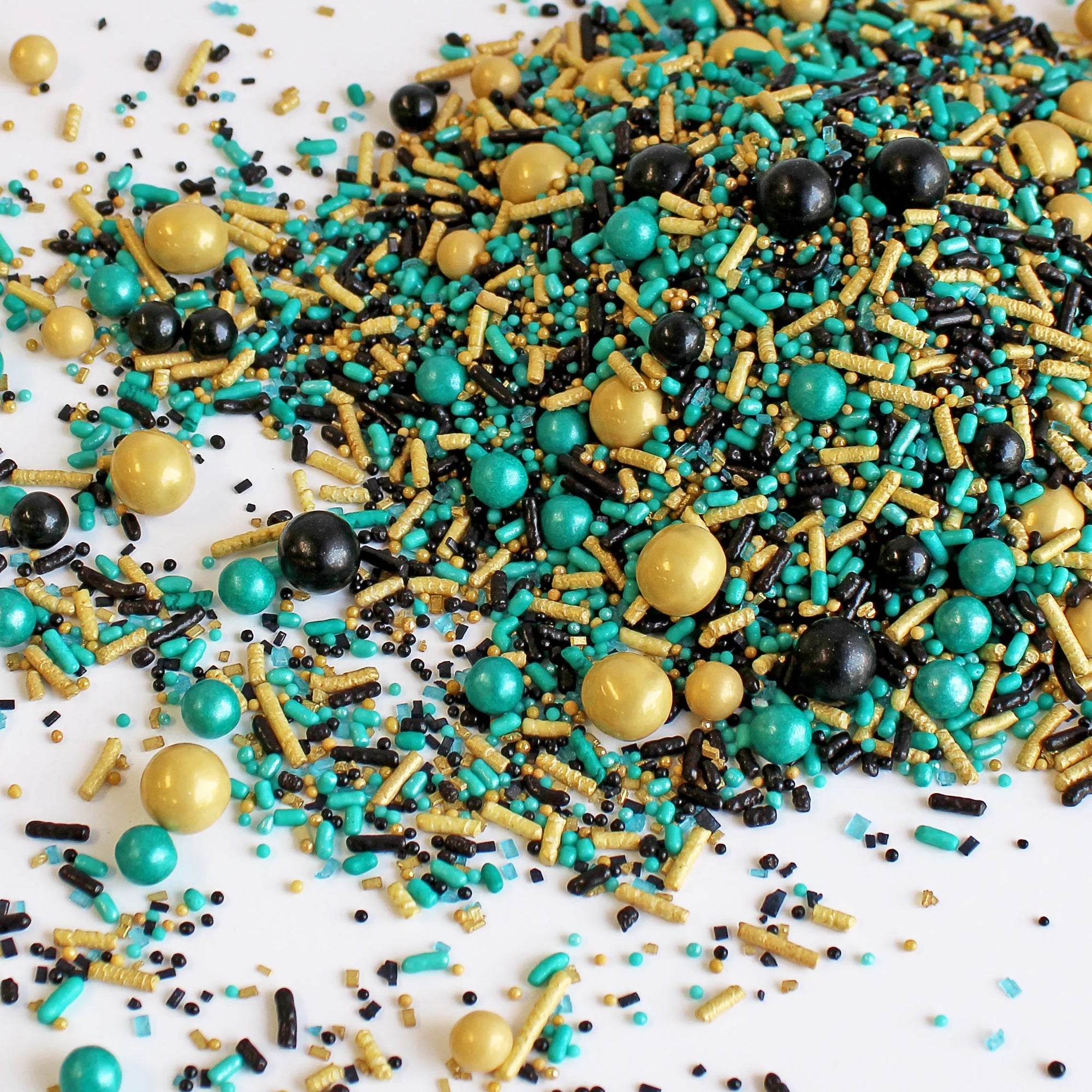 Sprinkle Pop Black, Gold &amp; Teal Sporty Sprinkles