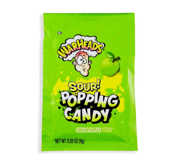 Warheads Sour Green Apple Popping Candy: 20-Pack-Candy-Warehouse