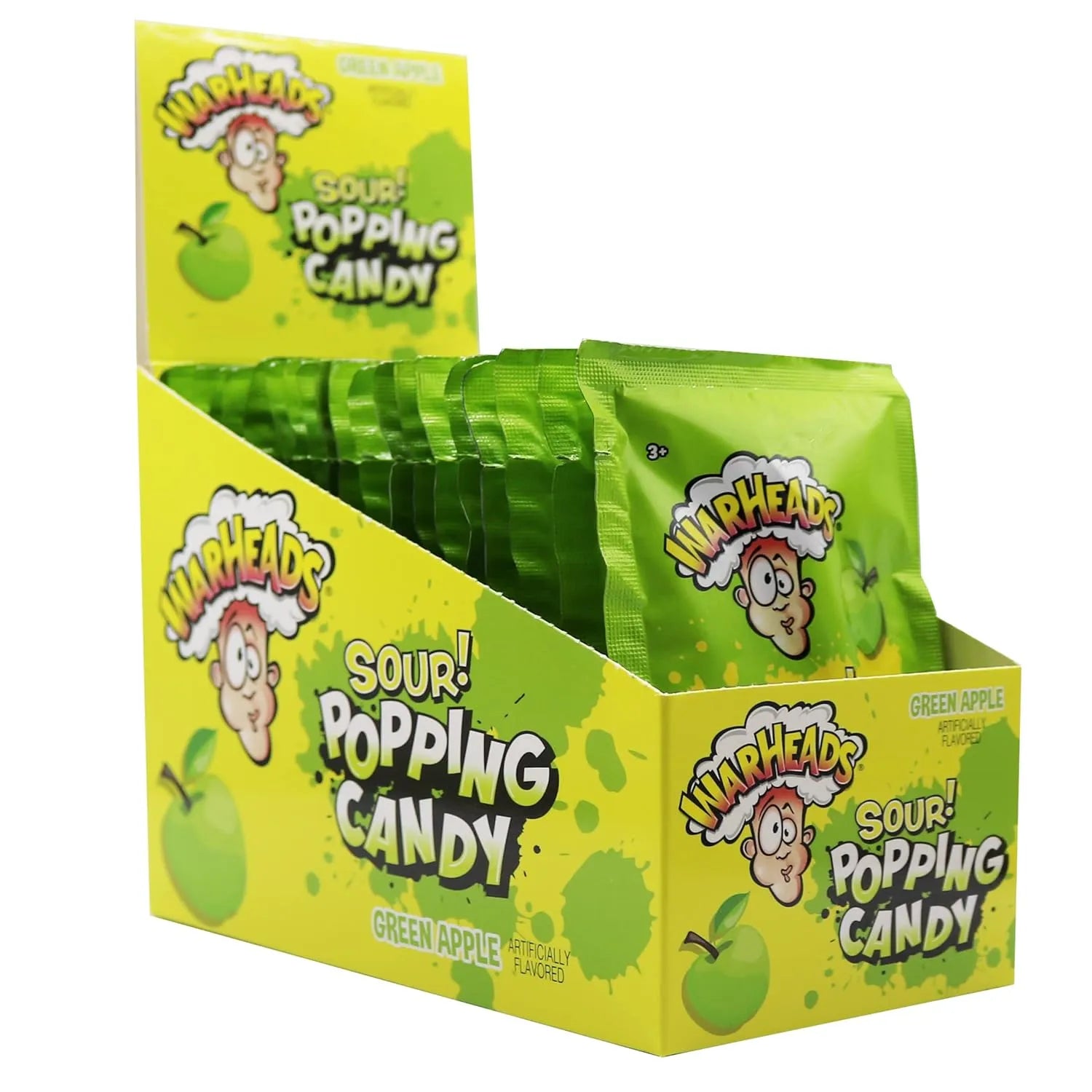 Warheads Sour Green Apple Popping Candy: 20-Pack-Candy-Warehouse