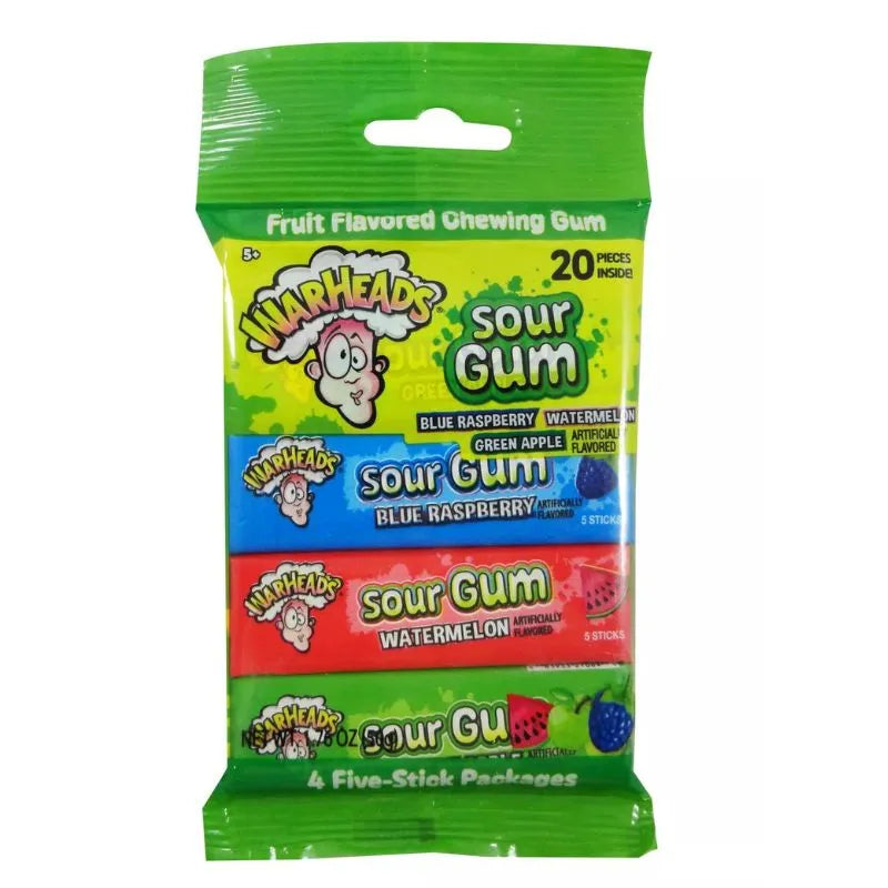 Warheads Sour Gum Pack: 10-Pack-Candy Warehouse