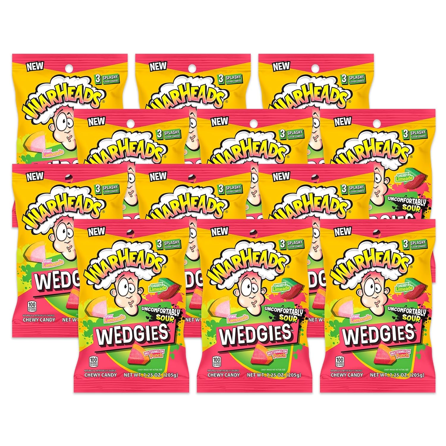 Warheads Wedgies Peg Bag: 12-Pack-Candy Warehouse