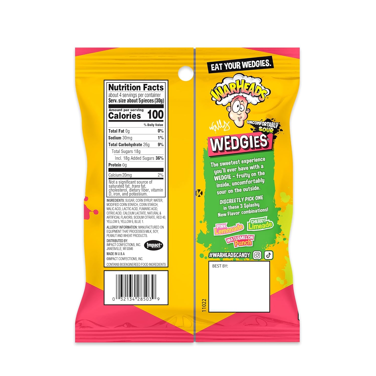 Warheads Wedgies Peg Bag: 12-Pack-Candy Warehouse