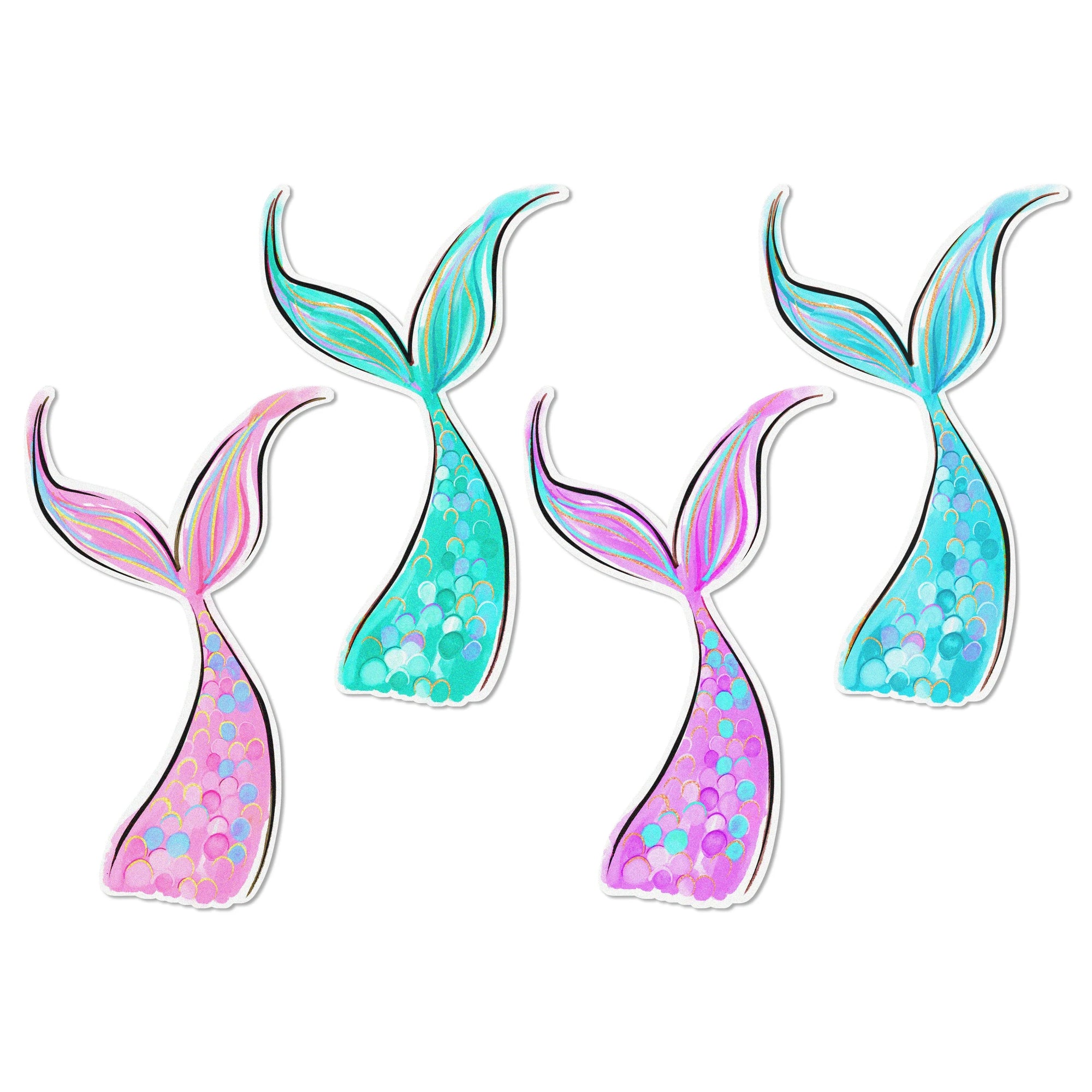 Sprinkle Pop Mermaid Tails Edible Cupcake Toppers