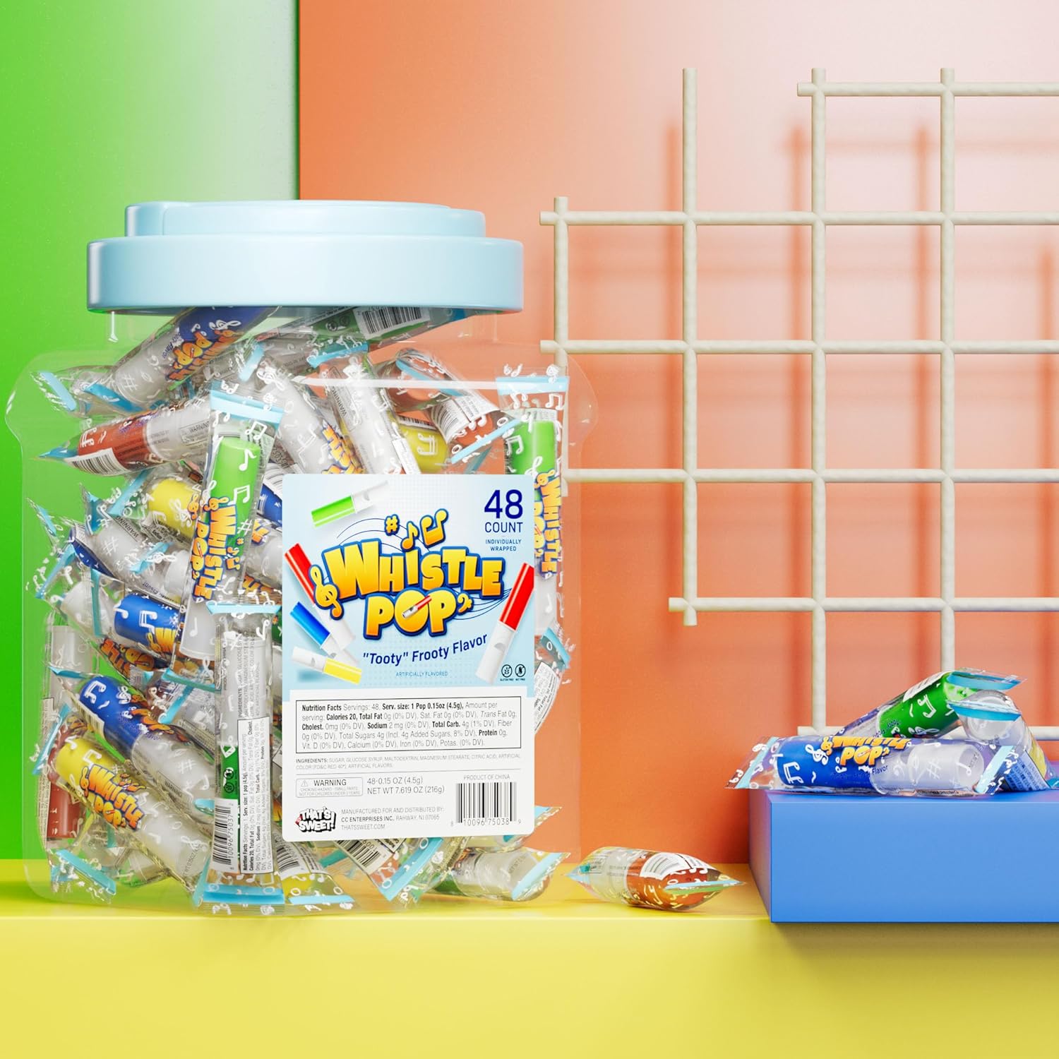 Whistle Pop Jar:48-Pack-Candy Warehouse