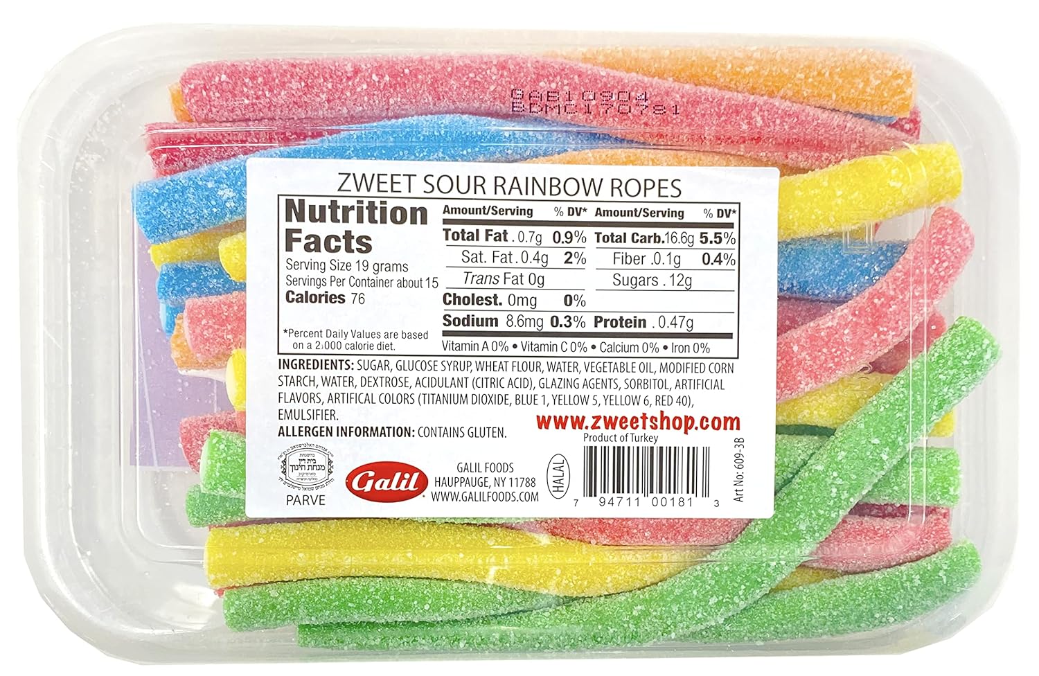 Zweet Rainbow Sour Ropes: 6-Pack-Candy Warehouse