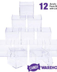 Acrylic Favor Boxes - 16-Ounce Cube with Lid: 12-Piece Set