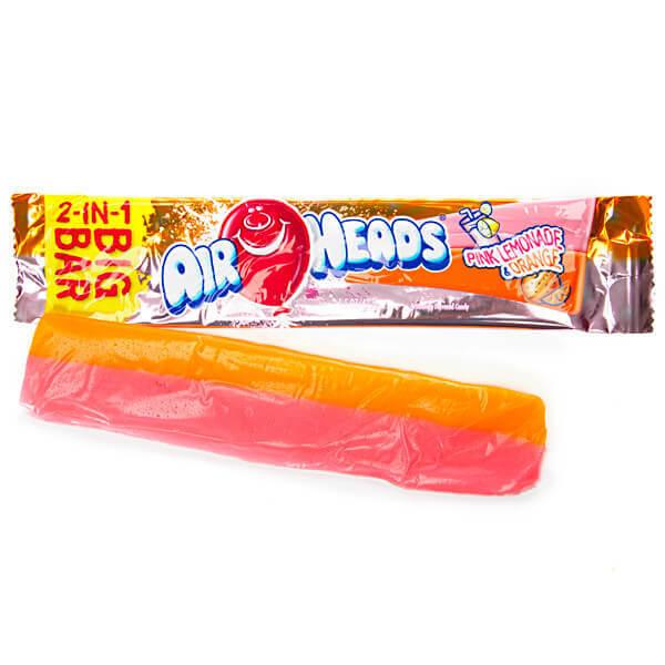 AirHeads Big Bar Taffy Candy - Pink Lemonade and Orange: 24-Piece Box ...