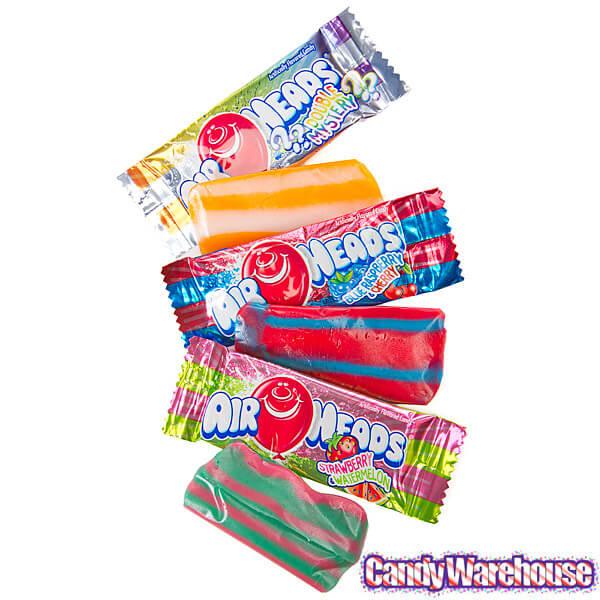 AirHeads Striped Taffy Mini Candy Bars Packs: 12-Piece Box - Candy Warehouse