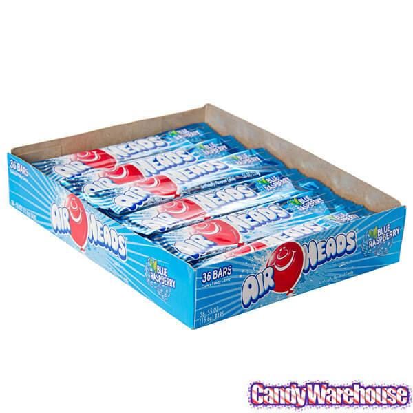 AirHeads Taffy Candy Bars - Blue Raspberry: 36-Piece Box - Candy Warehouse