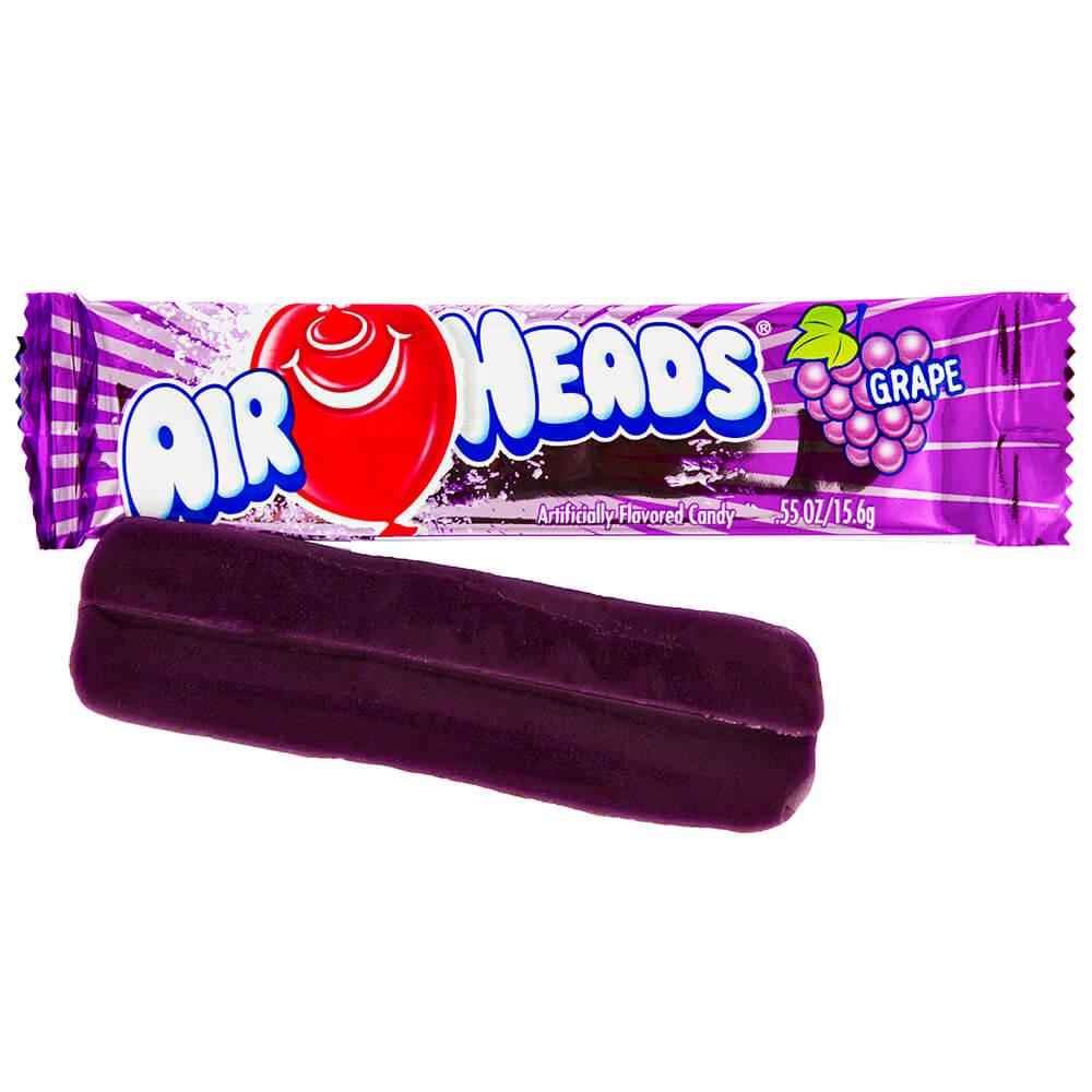 AirHeads Taffy Candy Bars - Grape: 36-Piece Box - Candy Warehouse