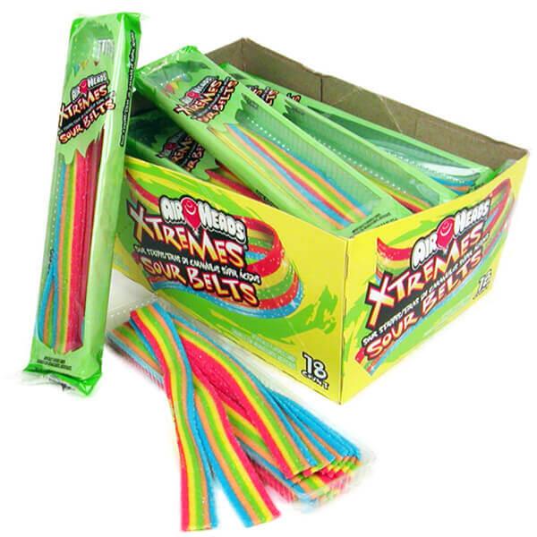 AirHeads Xtremes Sour Belts 2-Ounce Packs: 18-Piece Box - Candy Warehouse