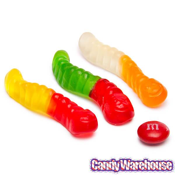 Albanese Assorted Fruit Gummy Worms - Mini: 5LB Bag - Candy Warehouse