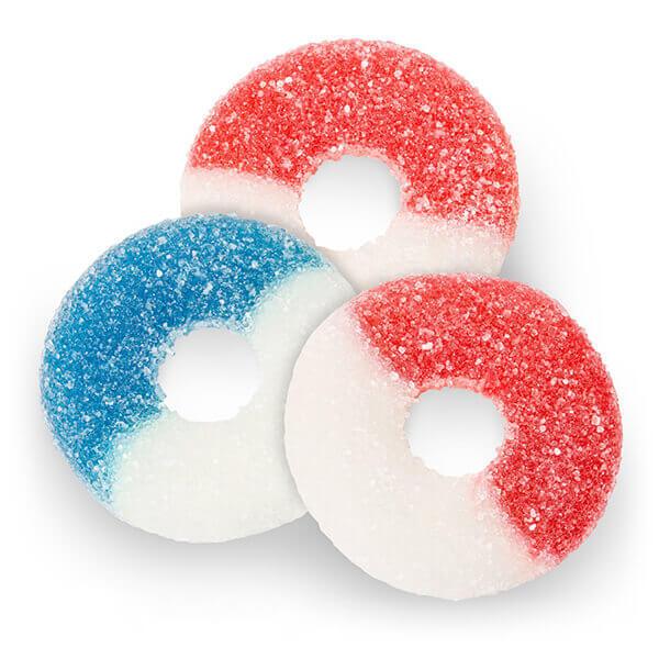 Albanese Freedom Rings Red, White & Blue Gummy Rings: 4.5LB Bag - Candy Warehouse