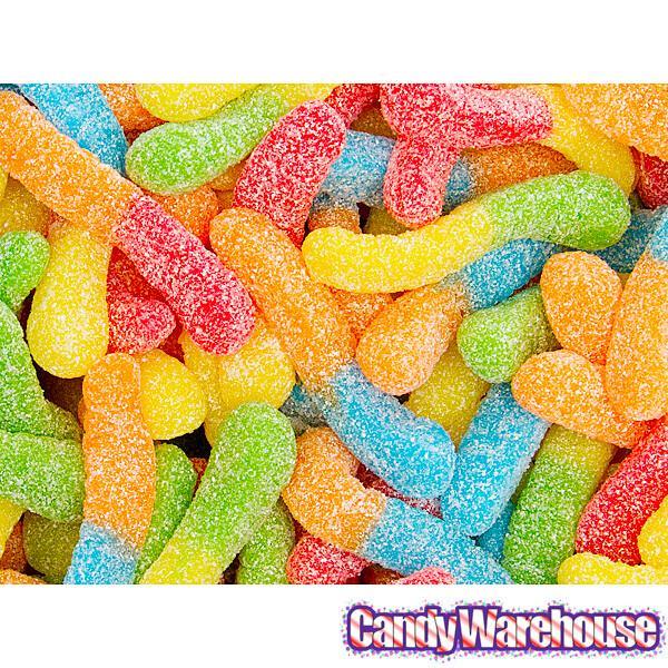 Albanese Neon Sour Gummy Worms - Mini: 4.5LB Bag | Candy Warehouse