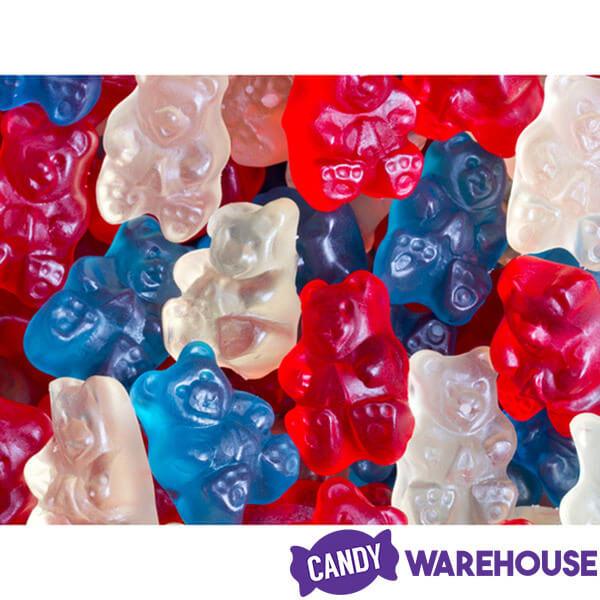 Albanese Patriotic USA Red, White, &amp; Blue Gummy Bears: 5LB Bag - Candy Warehouse