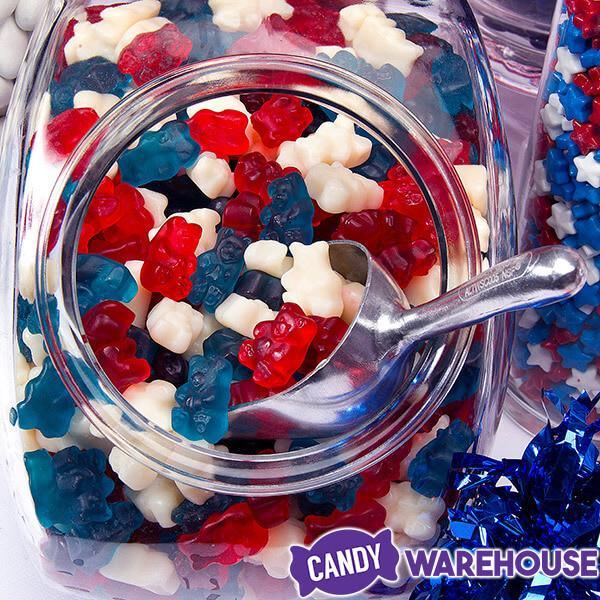 Albanese Patriotic USA Red, White, &amp; Blue Gummy Bears: 5LB Bag - Candy Warehouse