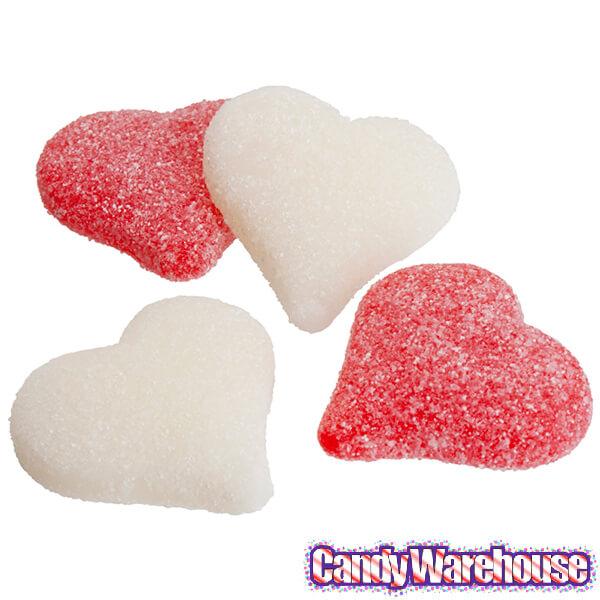 Albanese Sour Sanded Red & White Gummy Hearts: 4.5LB Bag - Candy Warehouse